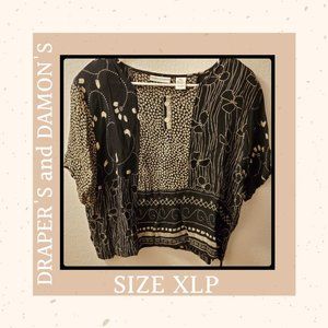 Black and Tan Draper's and Damon's Top